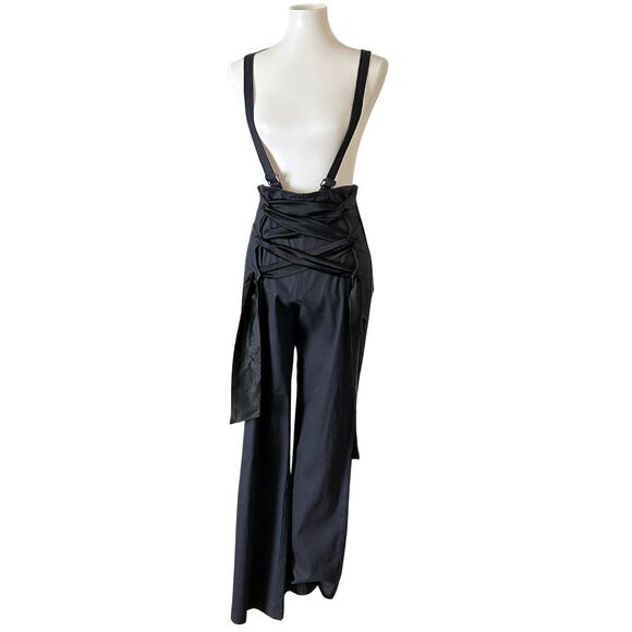 Vintage Y2K Figmint Suspender Corset Pants – High Waist  Gunmetal Gray, Size S - Picture 1 of 8